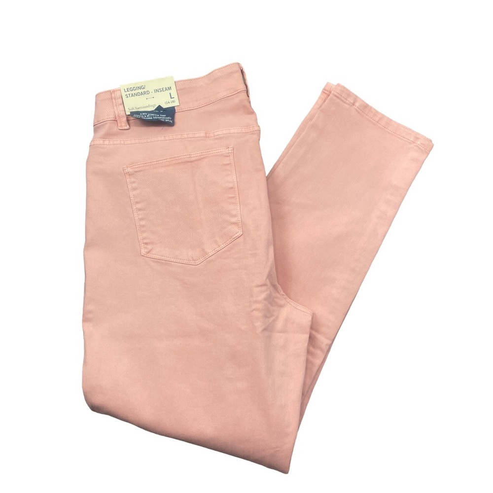 Soft Surroundings‎ Large New W/ Tags Salmon Pink Triple S 4 Way Stretch Pockets
